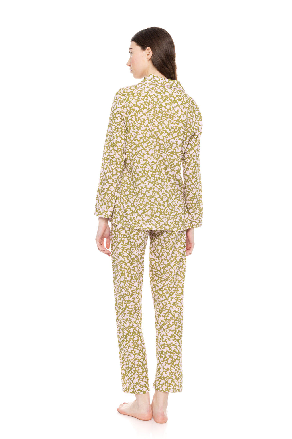 Pink Label - Pyjama Buttoned Green Blossom