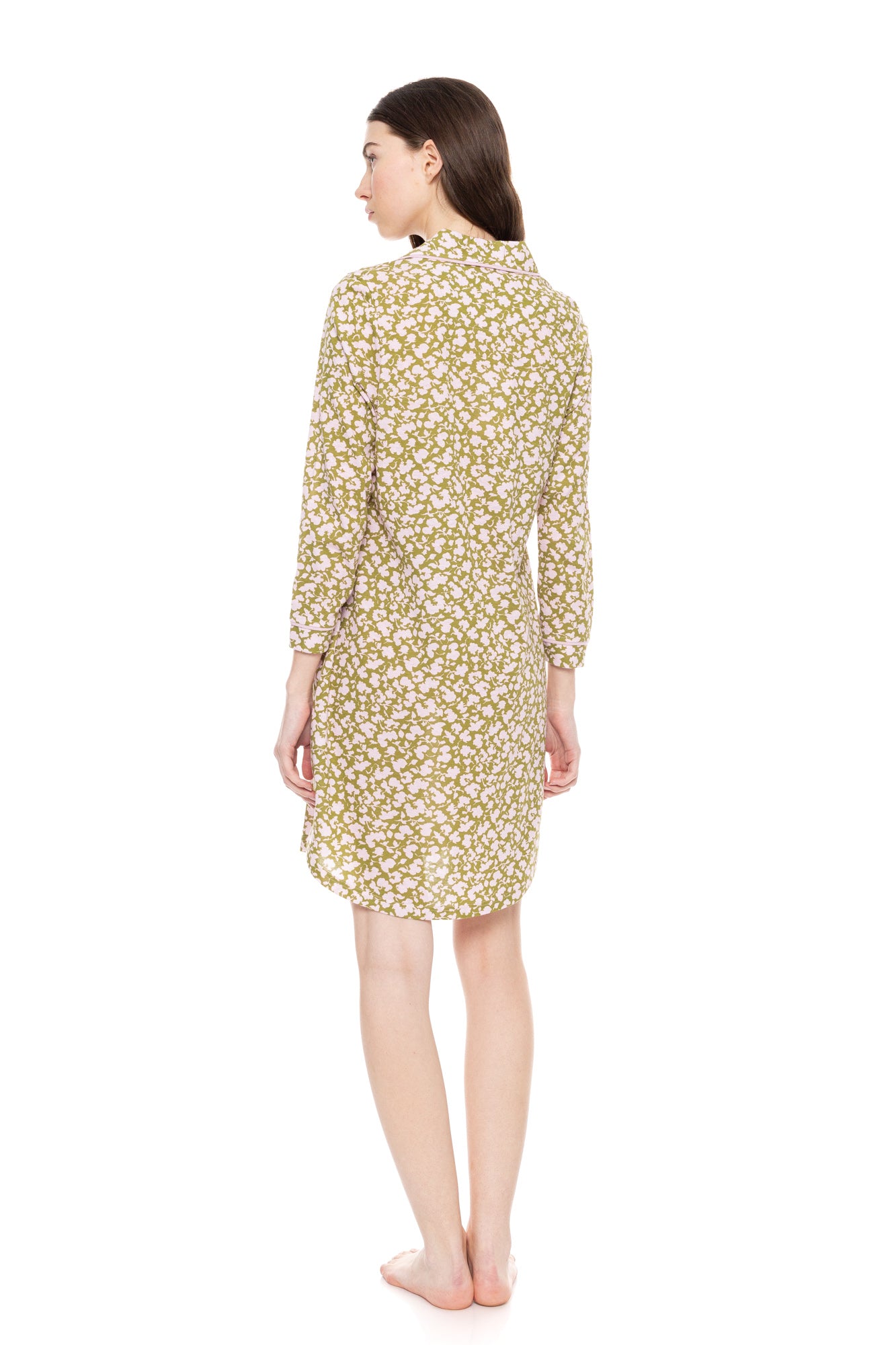 Pink Label - Nightgown Buttoned Green Blossom