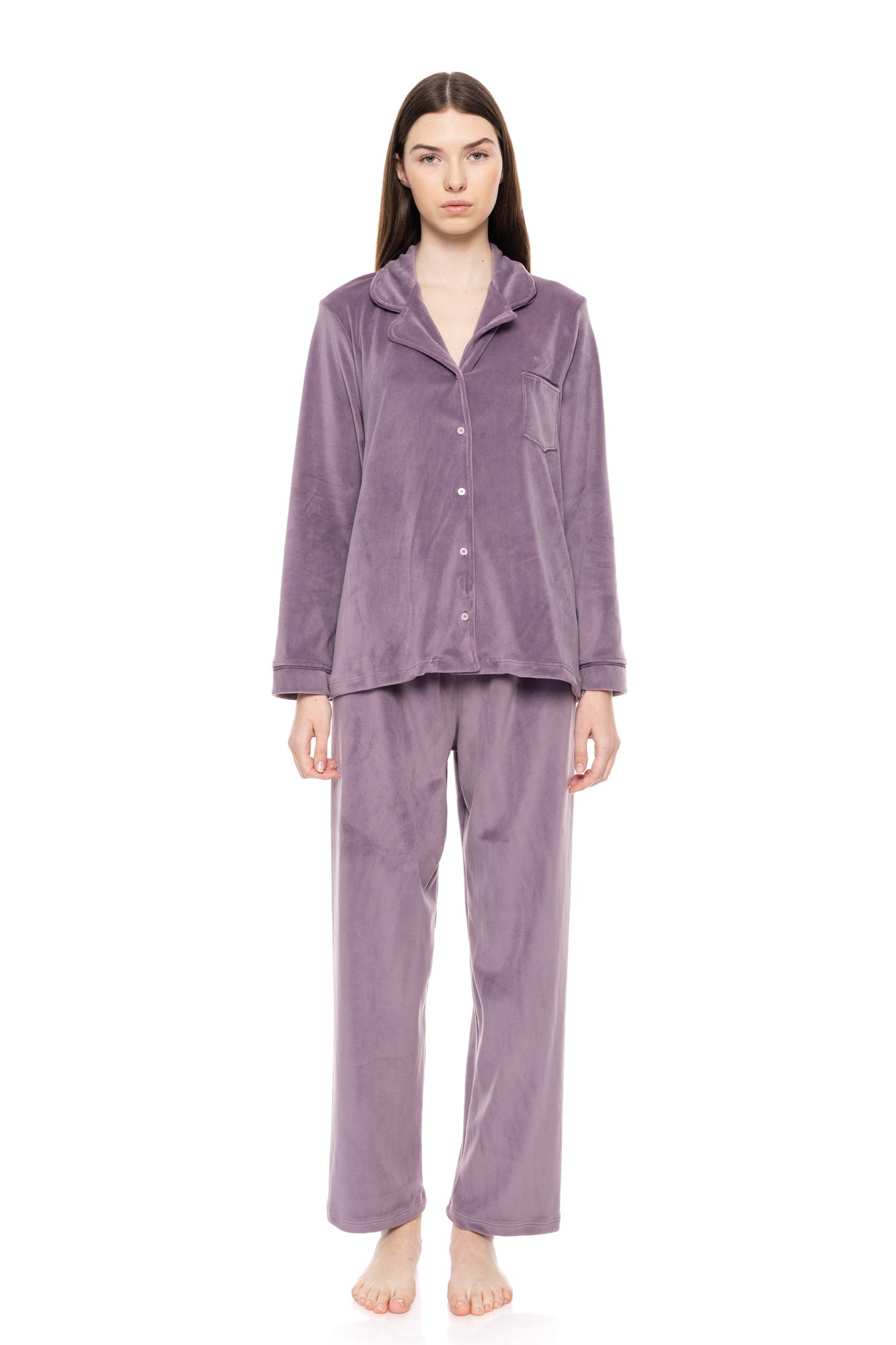 Pink Label - Pyjama Buttoned Soft Velvet