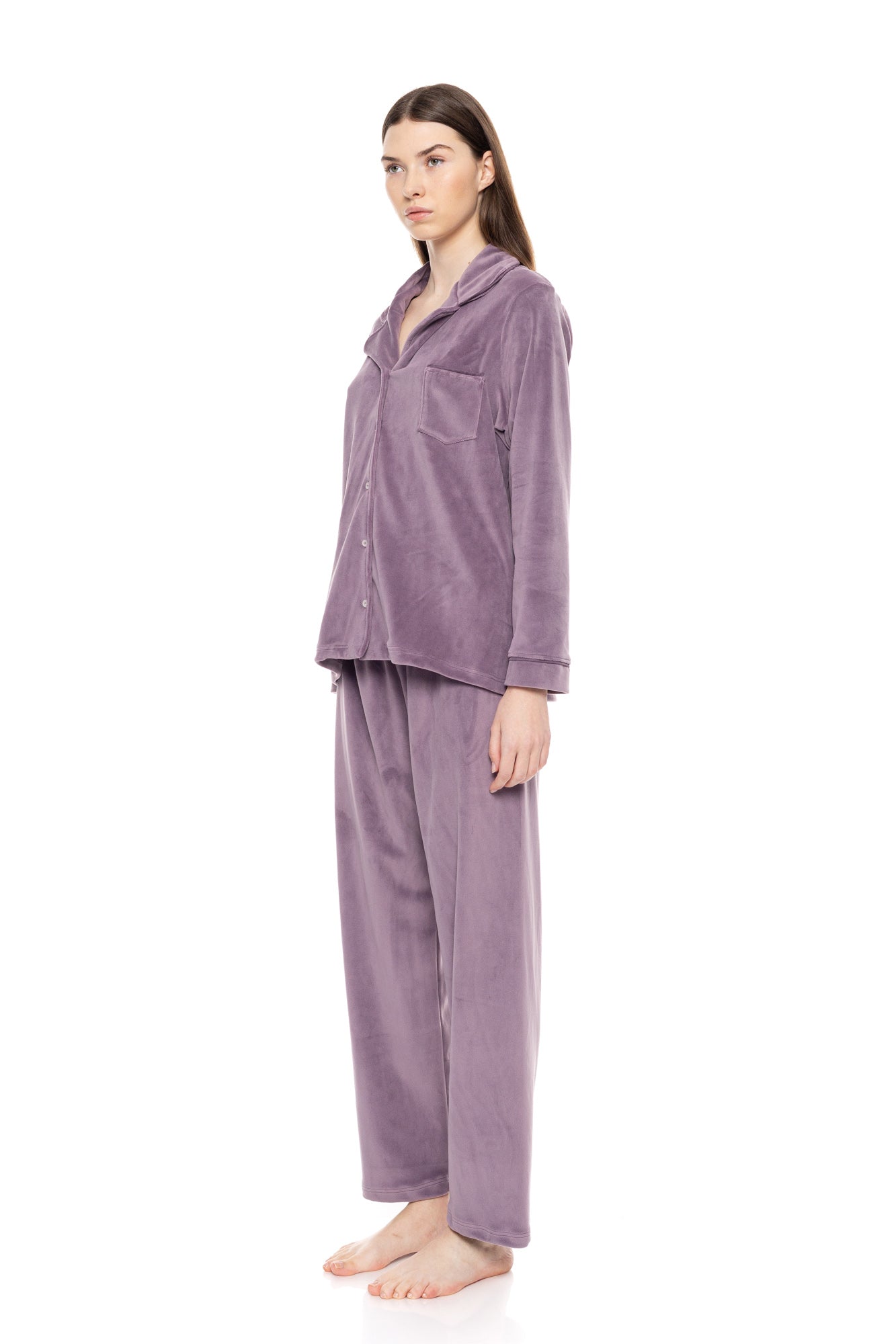 Pink Label - Pyjama Buttoned Soft Velvet