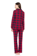 Pink Label - Pyjama Buttoned Jacquard Red Plaid