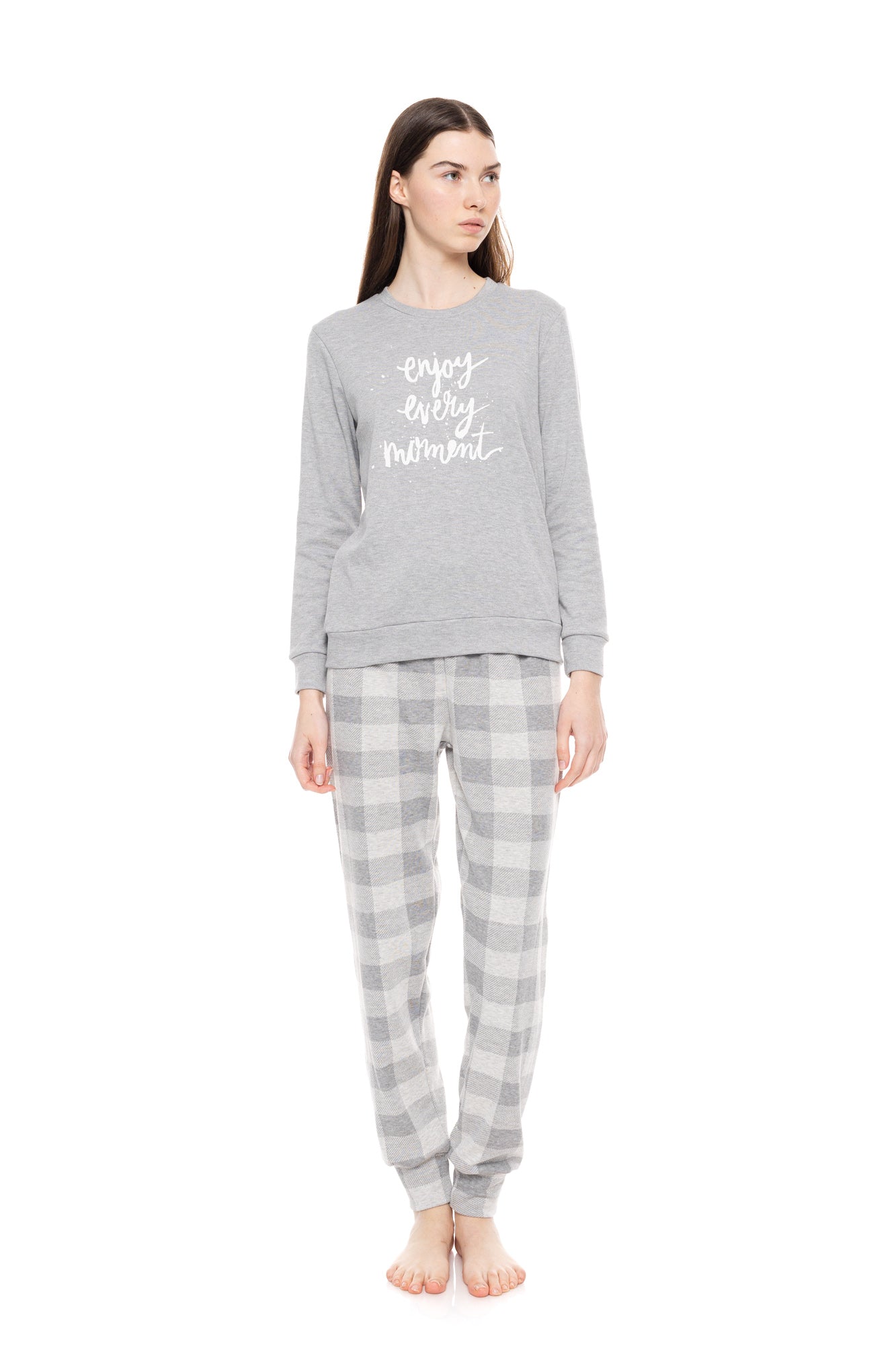 Pink Label - Pyjama Jacquard Grey Plaid