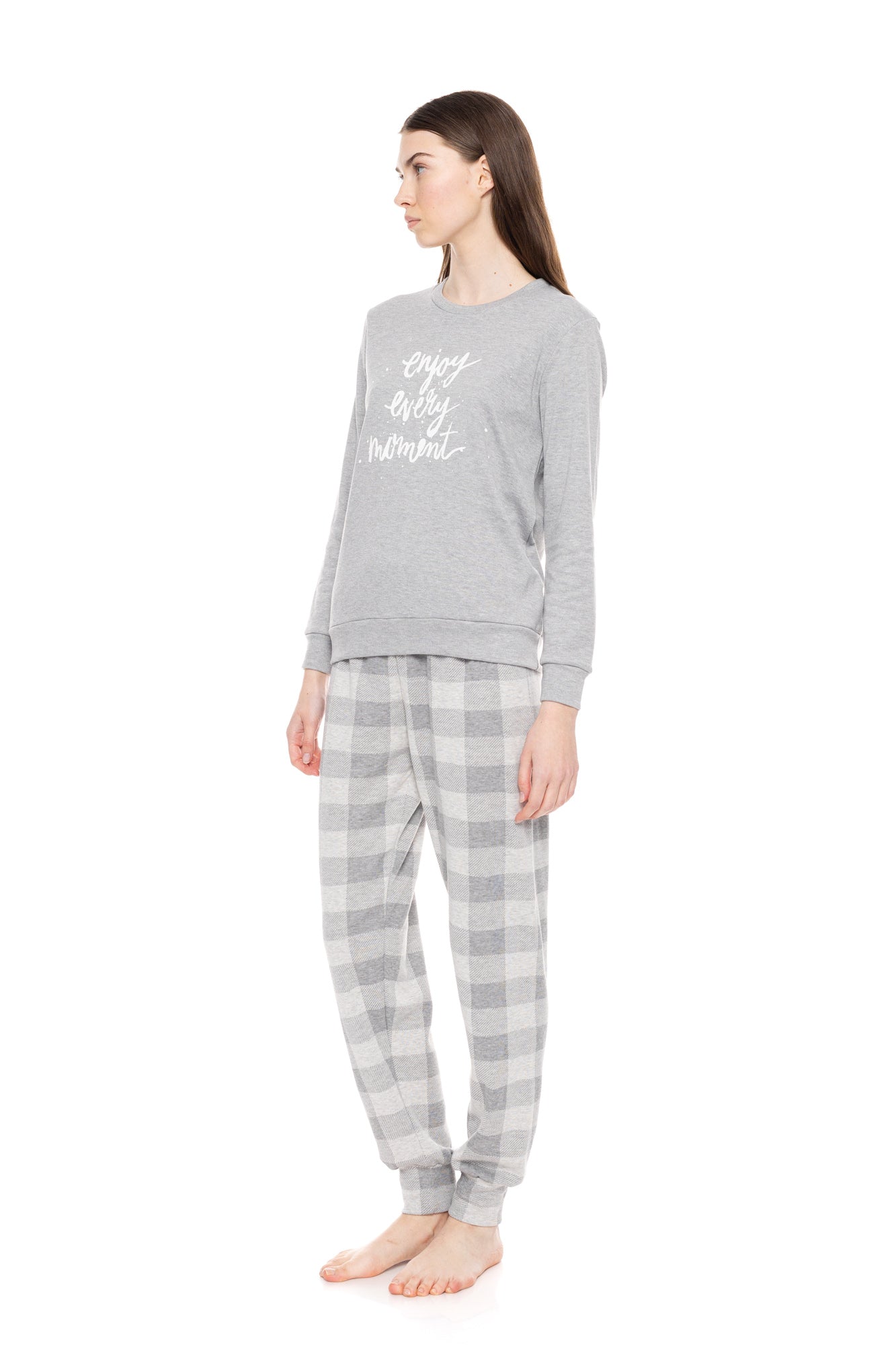 Pink Label - Pyjama Jacquard Grey Plaid