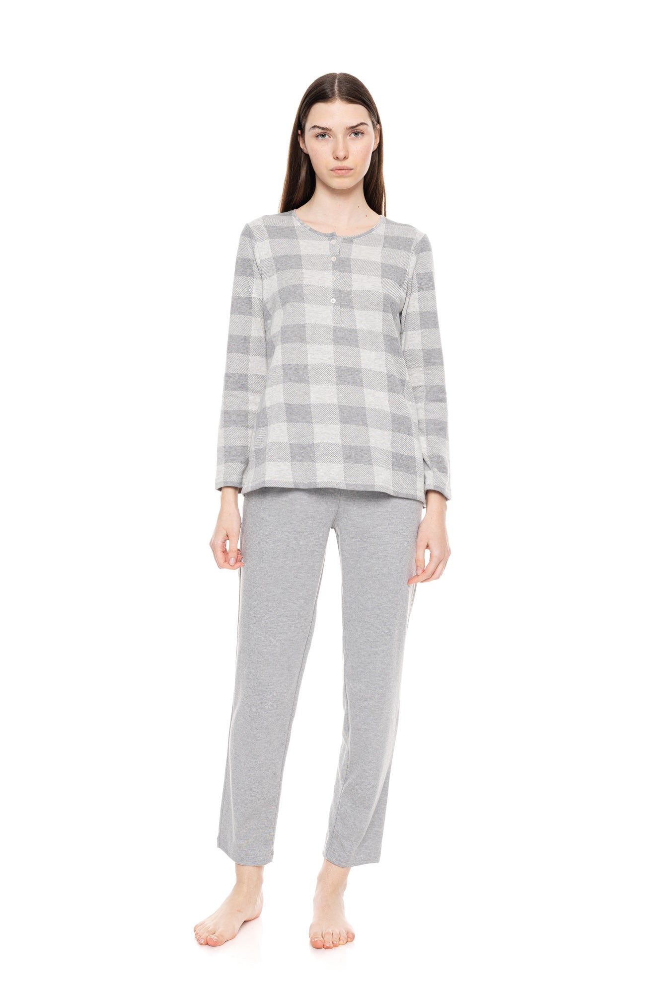 Pink Label - Pyjama Jacquard Grey Plaid