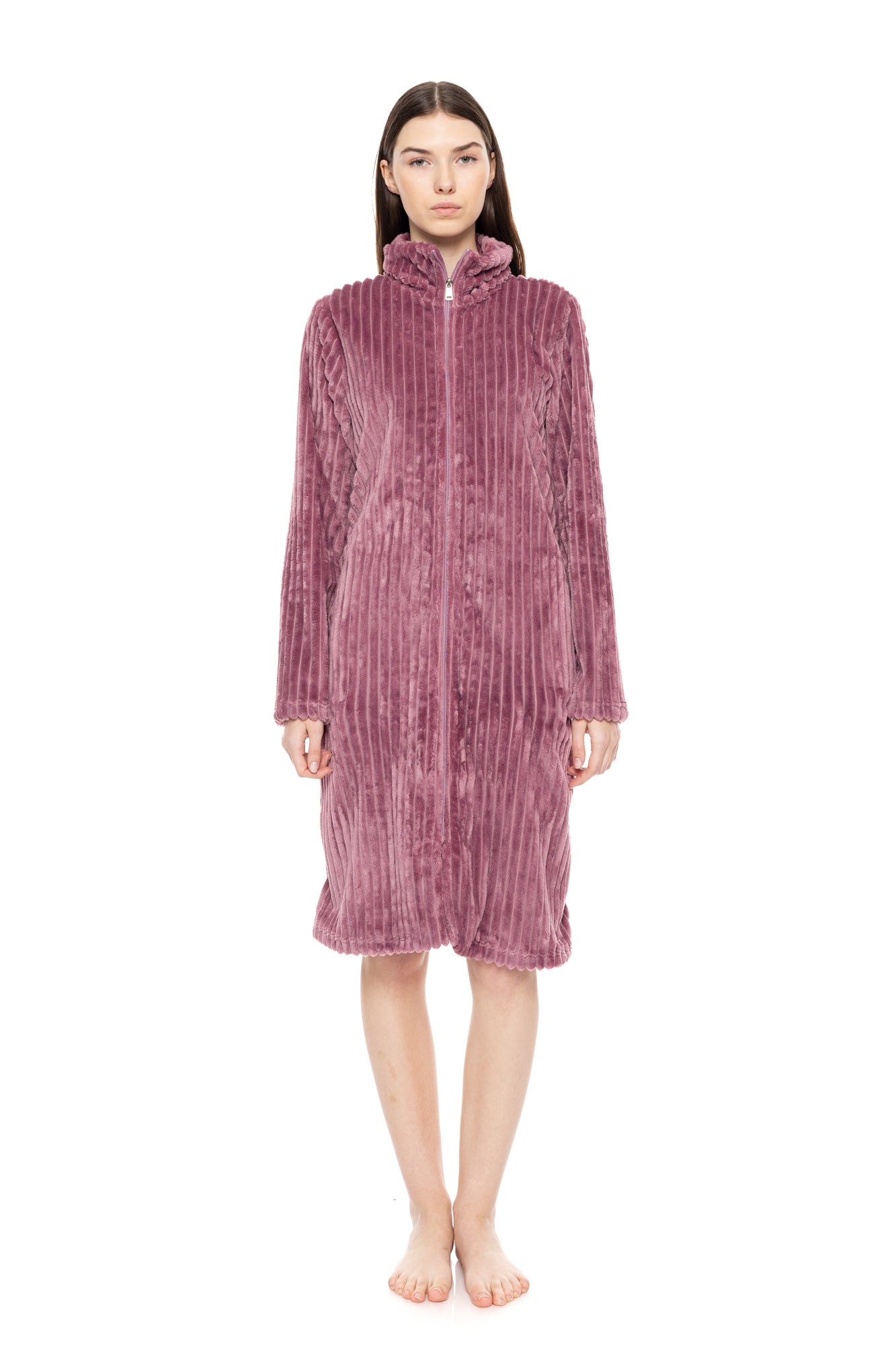 Pink Label - Robe Zipper Fleece Stripe