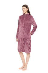 Pink Label - Robe Zipper Fleece Stripe