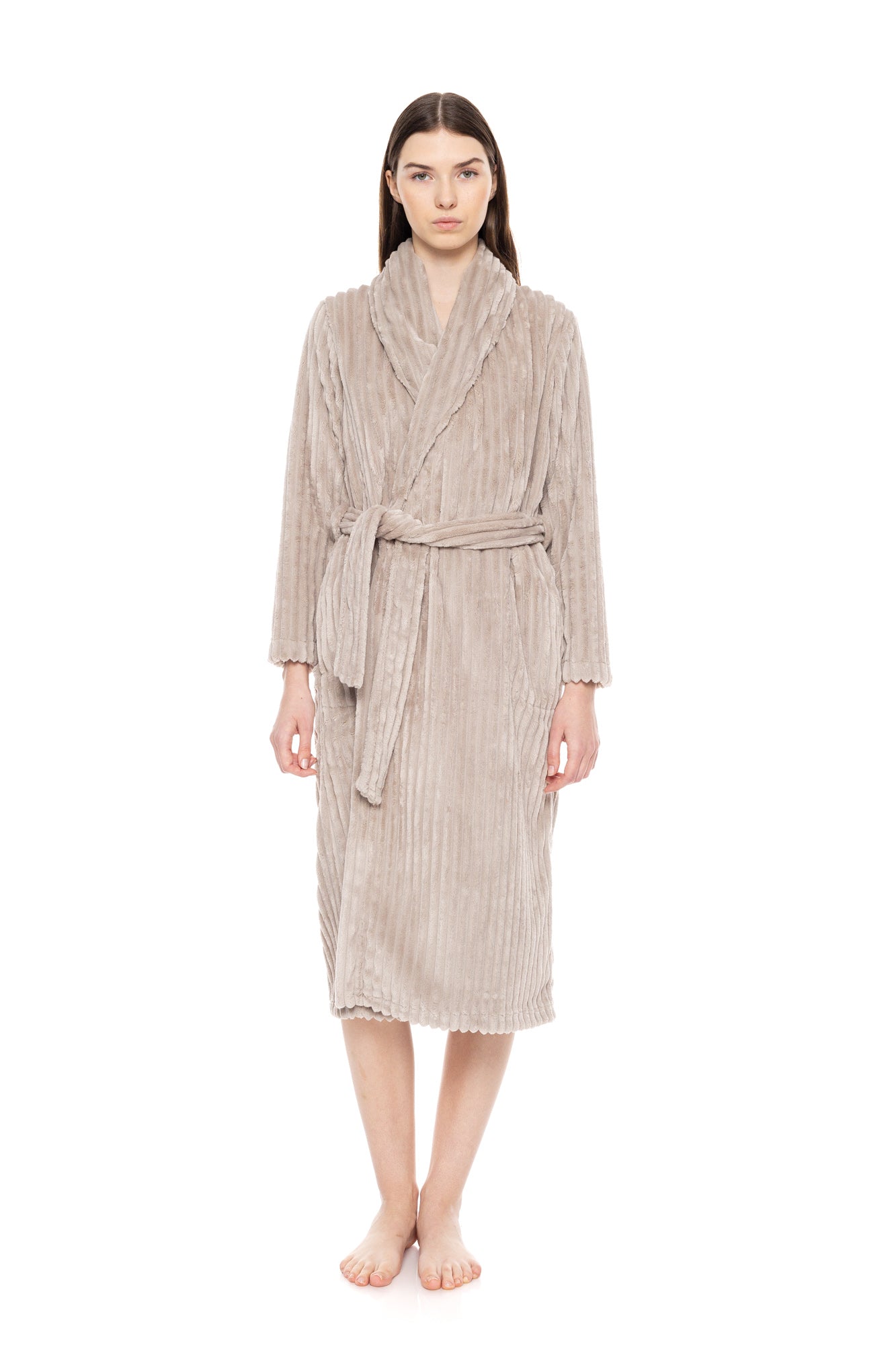 Pink Label - Robe Long Fleece Stripe