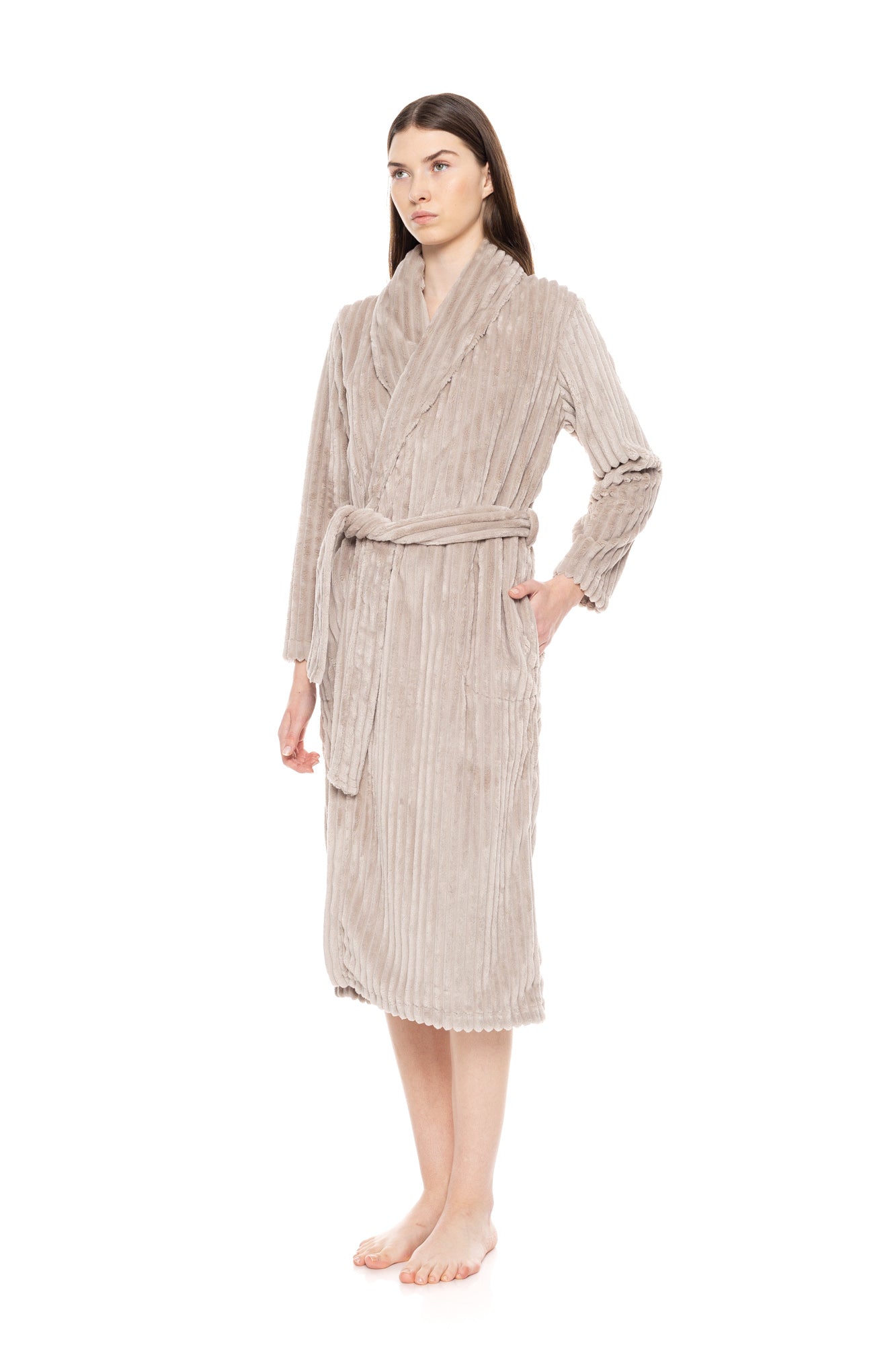 Pink Label - Robe Long Fleece Stripe
