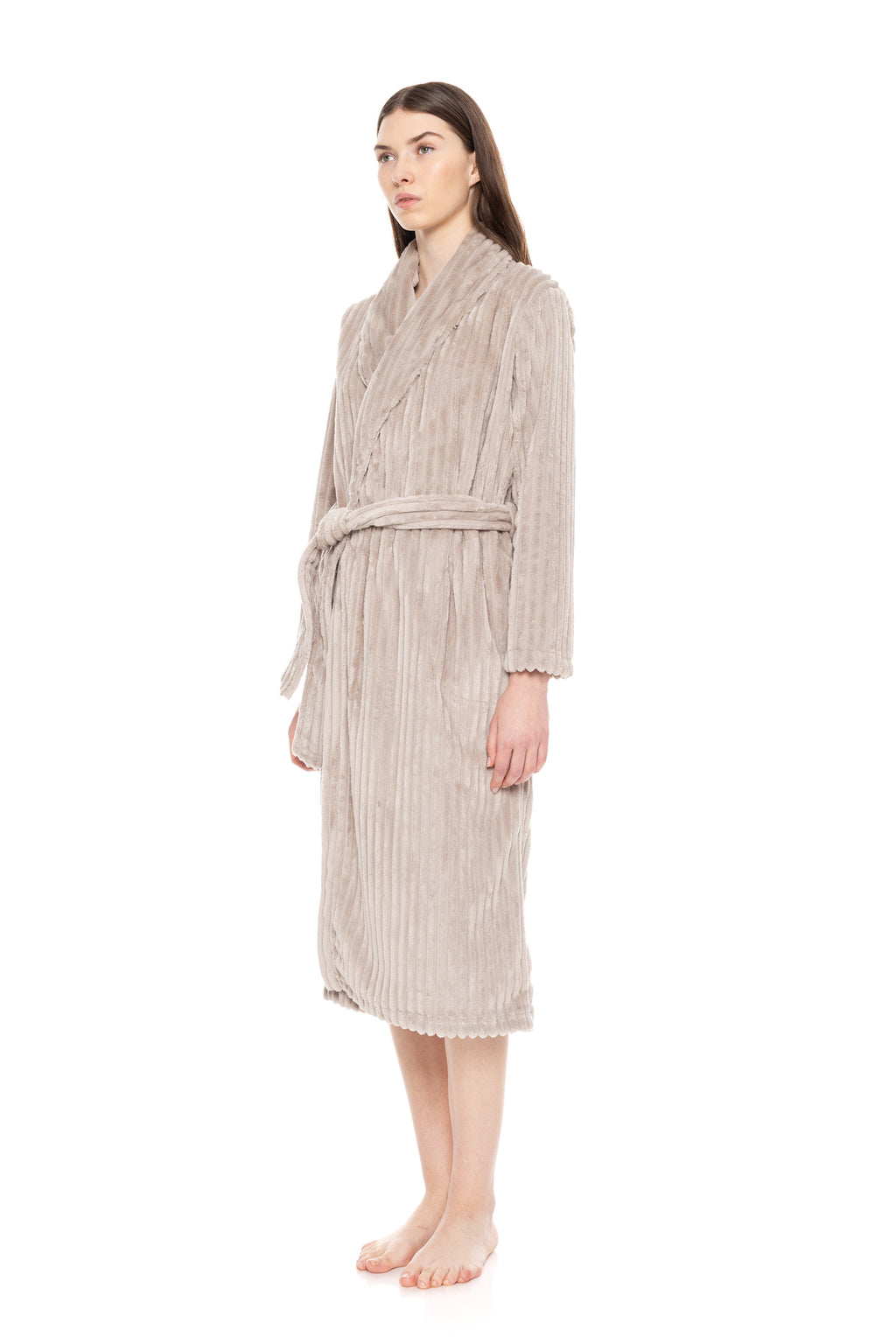 Pink Label - Robe Long Fleece Stripe