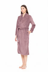 Pink Label - Robe Long Fleece Stripe