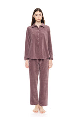 Pink Label - Pyjama Buttoned Velvet Stripe