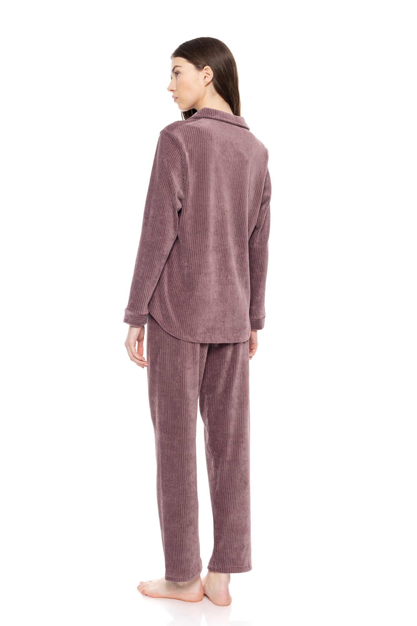 Pink Label - Pyjama Buttoned Velvet Stripe