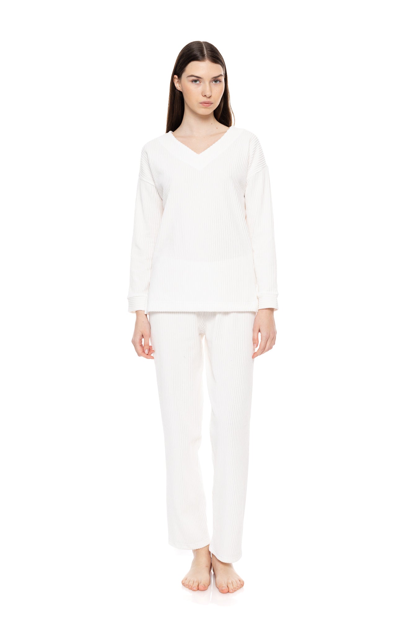 Pink Label - Pyjama V Velvet Stripe