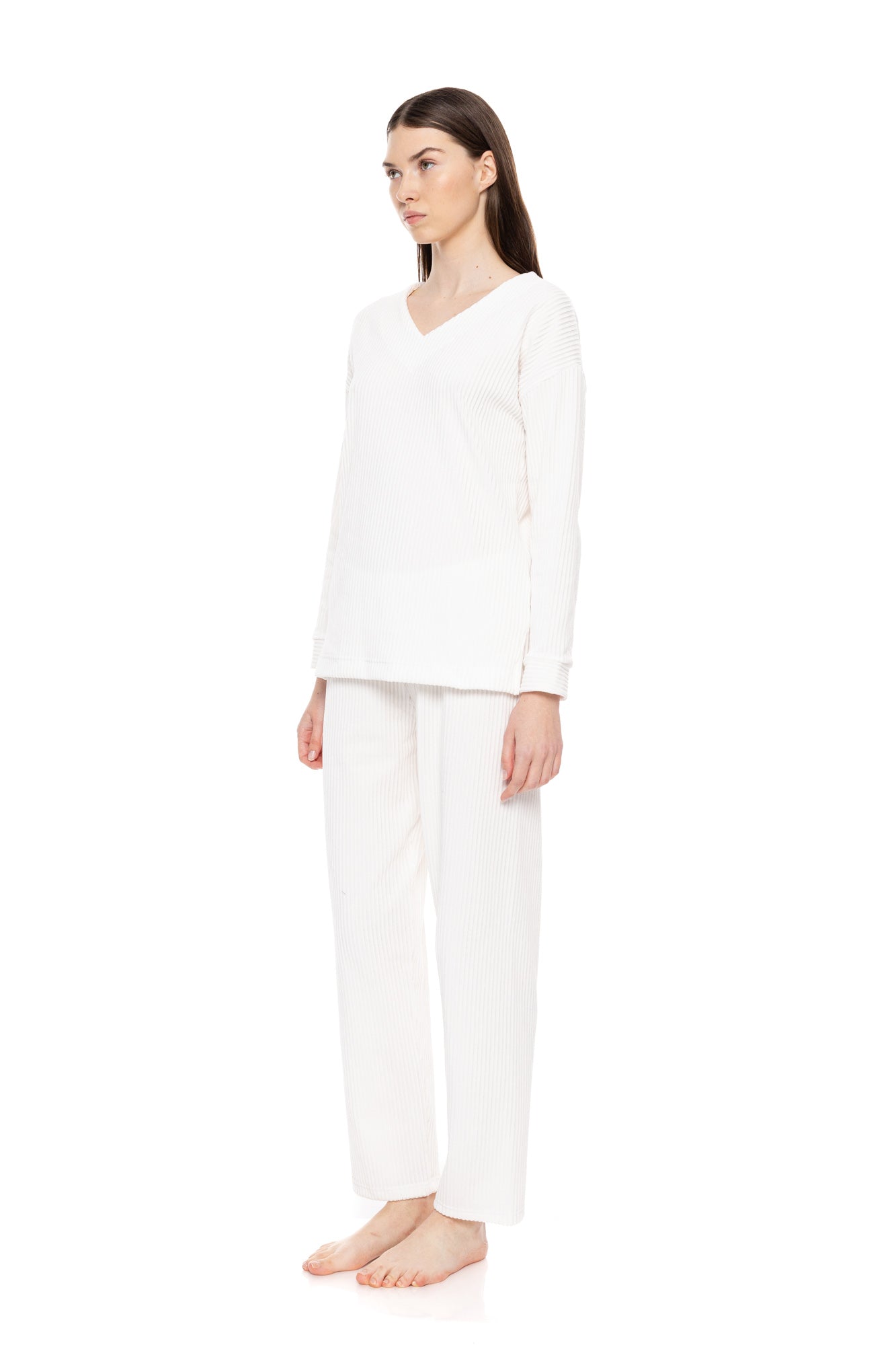 Pink Label - Pyjama V Velvet Stripe