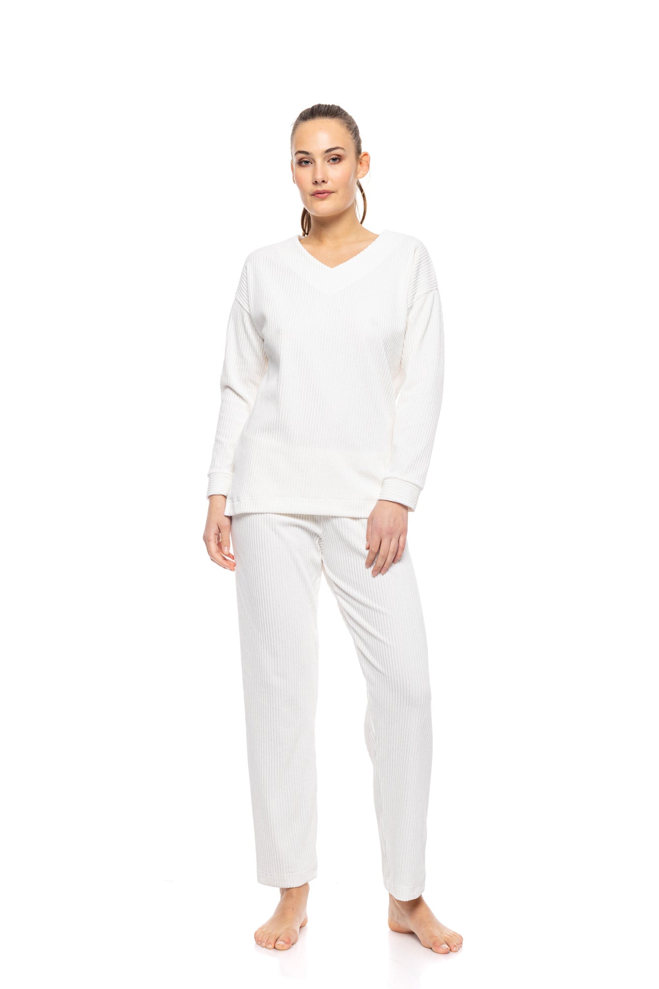 Pink Label - Pyjama V Velvet Stripe