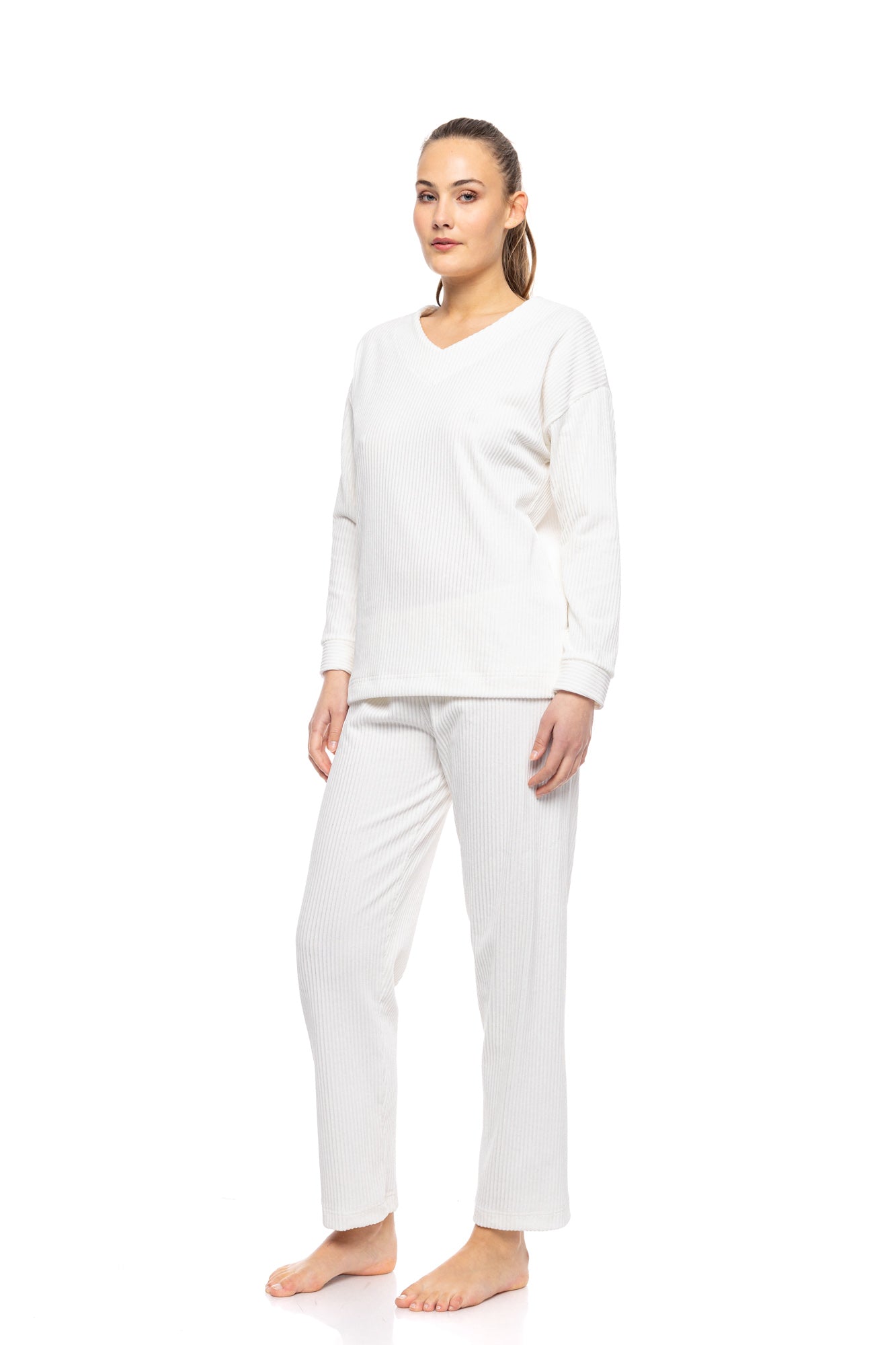 Pink Label - Pyjama V Velvet Stripe