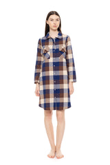 Pink Label - Nightgown Buttoned Autumn Plaid