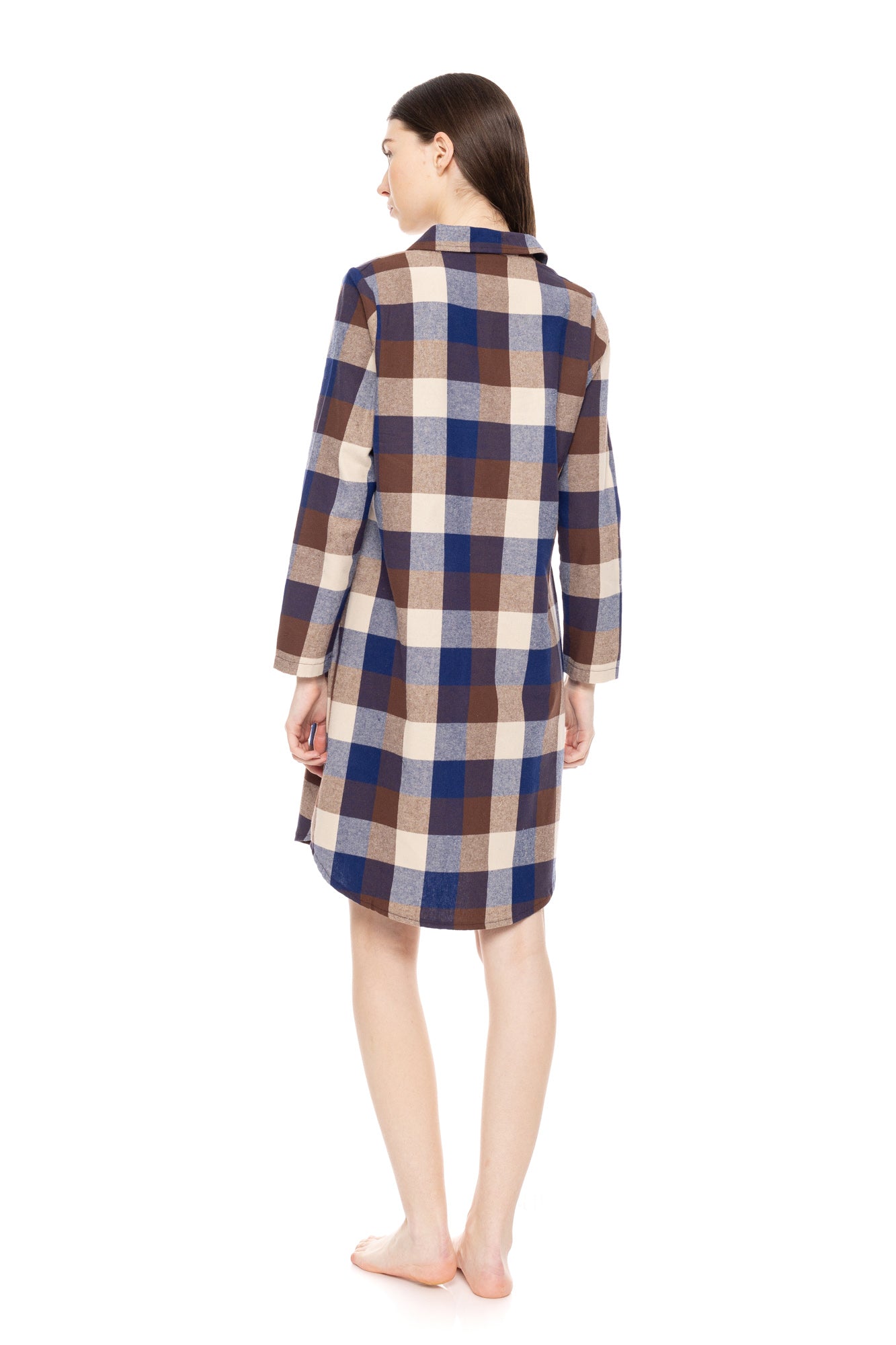 Pink Label - Nightgown Buttoned Autumn Plaid