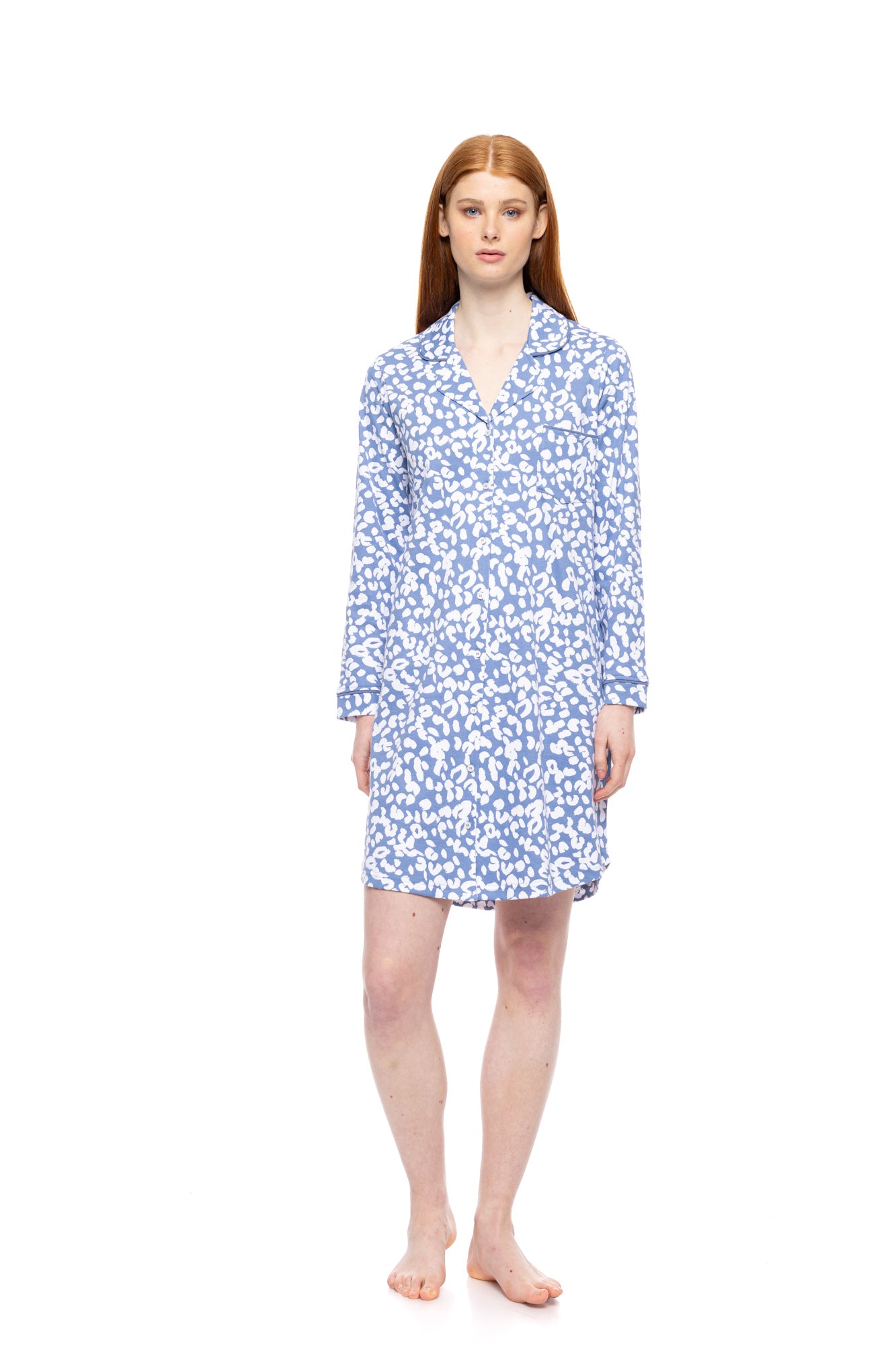 Pink Label - Nightgown Buttoned Dream Blue Leo