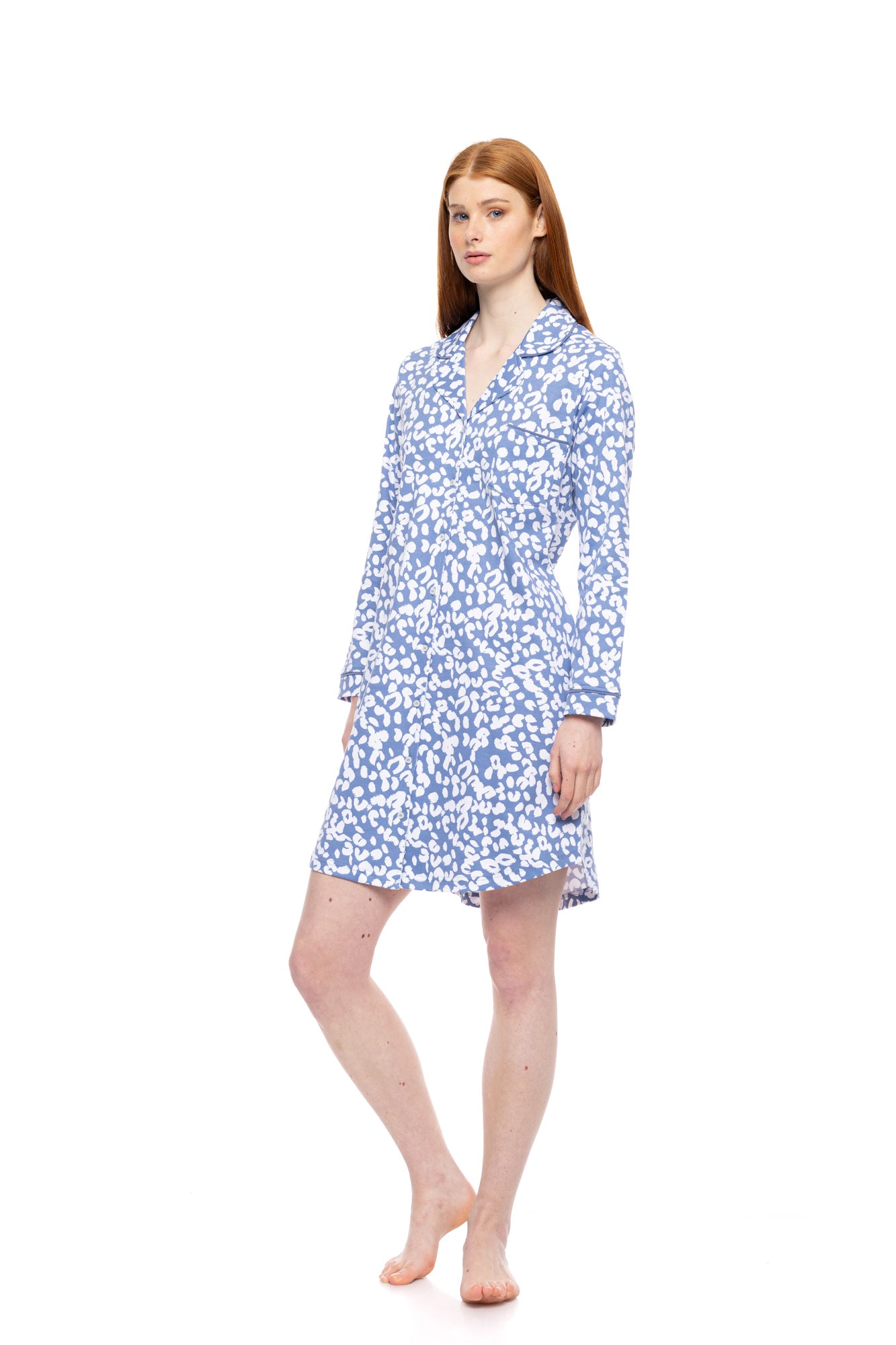Pink Label - Nightgown Buttoned Dream Blue Leo