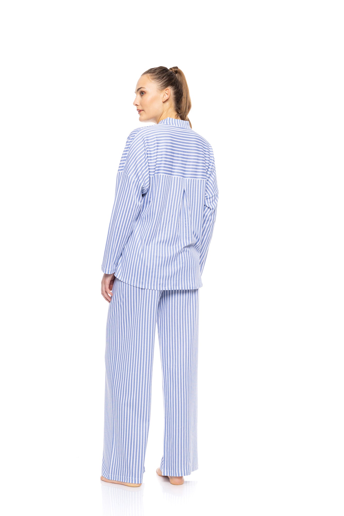Pink Label - Pyjama Buttoned Calming Stripes