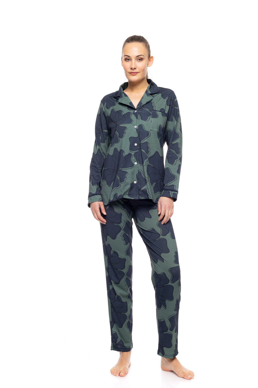 Pink Label - Pyjama Buttoned Forest Bloom