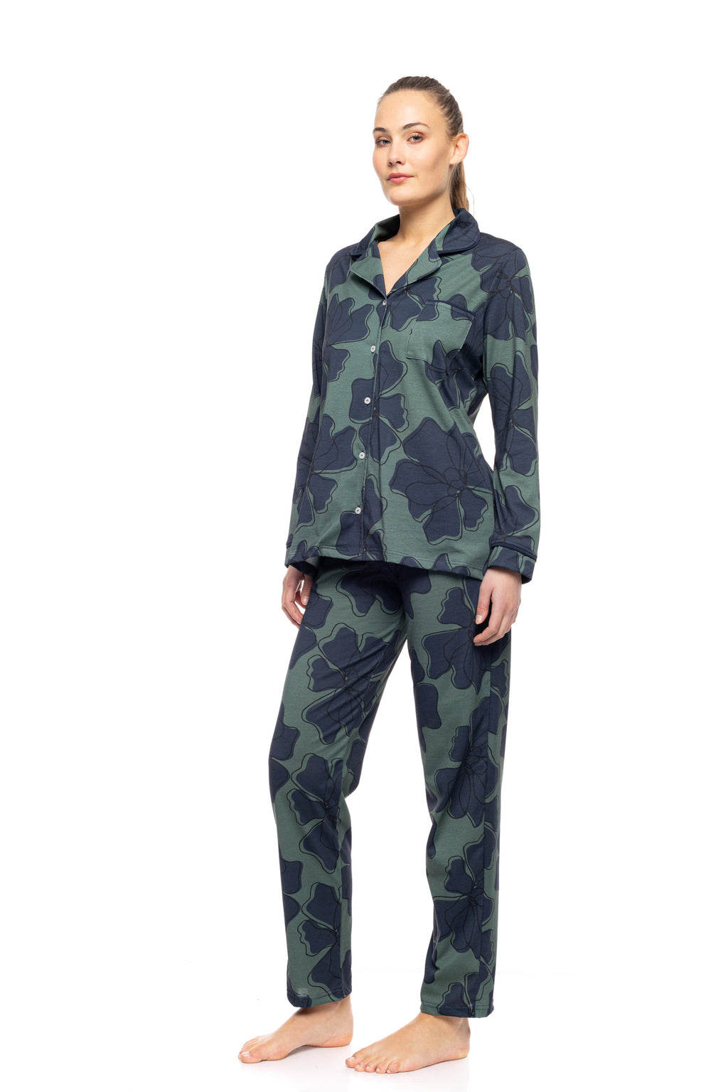 Pink Label - Pyjama Buttoned Forest Bloom