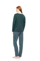 Pink Label - Pyjama Green Forest Stripes