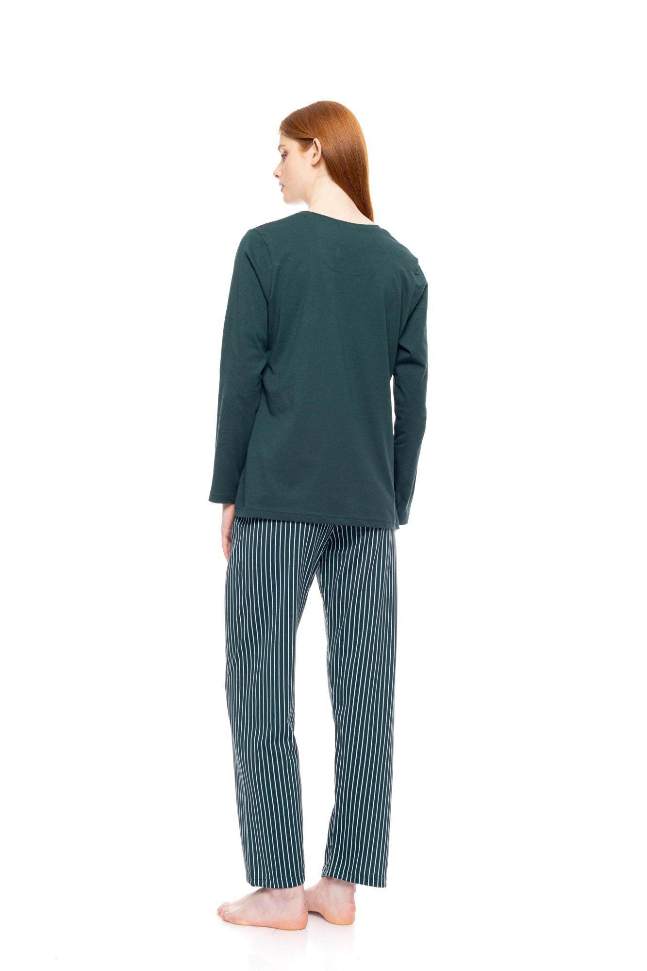 Pink Label - Pyjama Green Forest Stripes