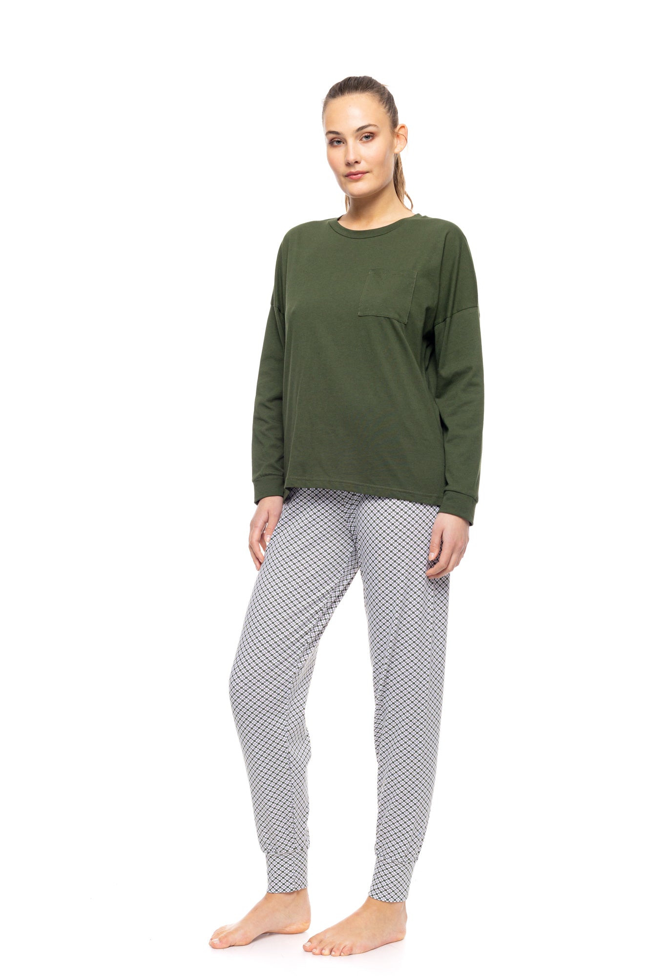 Pink Label - Pyjama Modern Flower Green