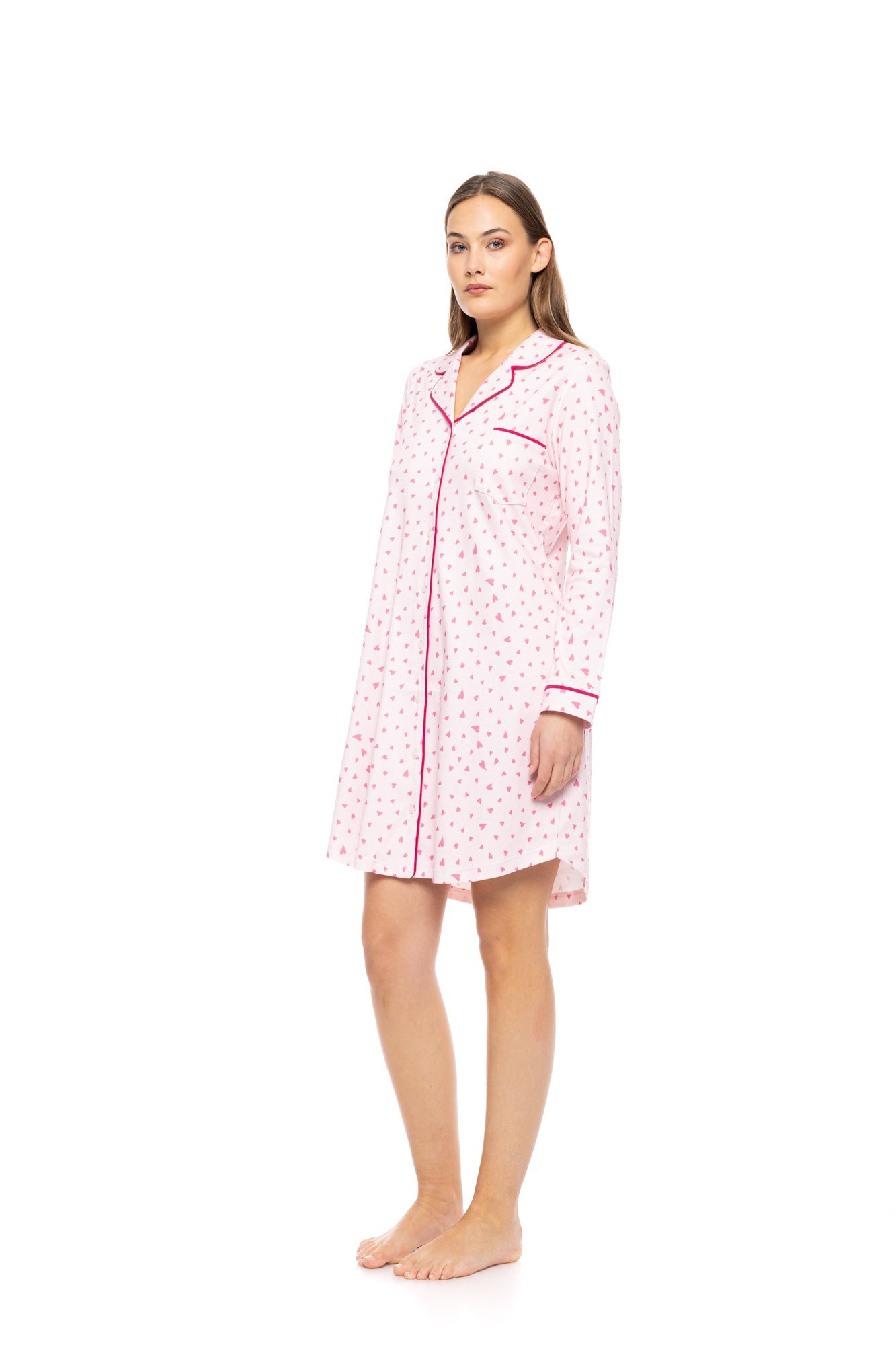 Pink Label - Nightgown Buttoned Bubblegum Heart