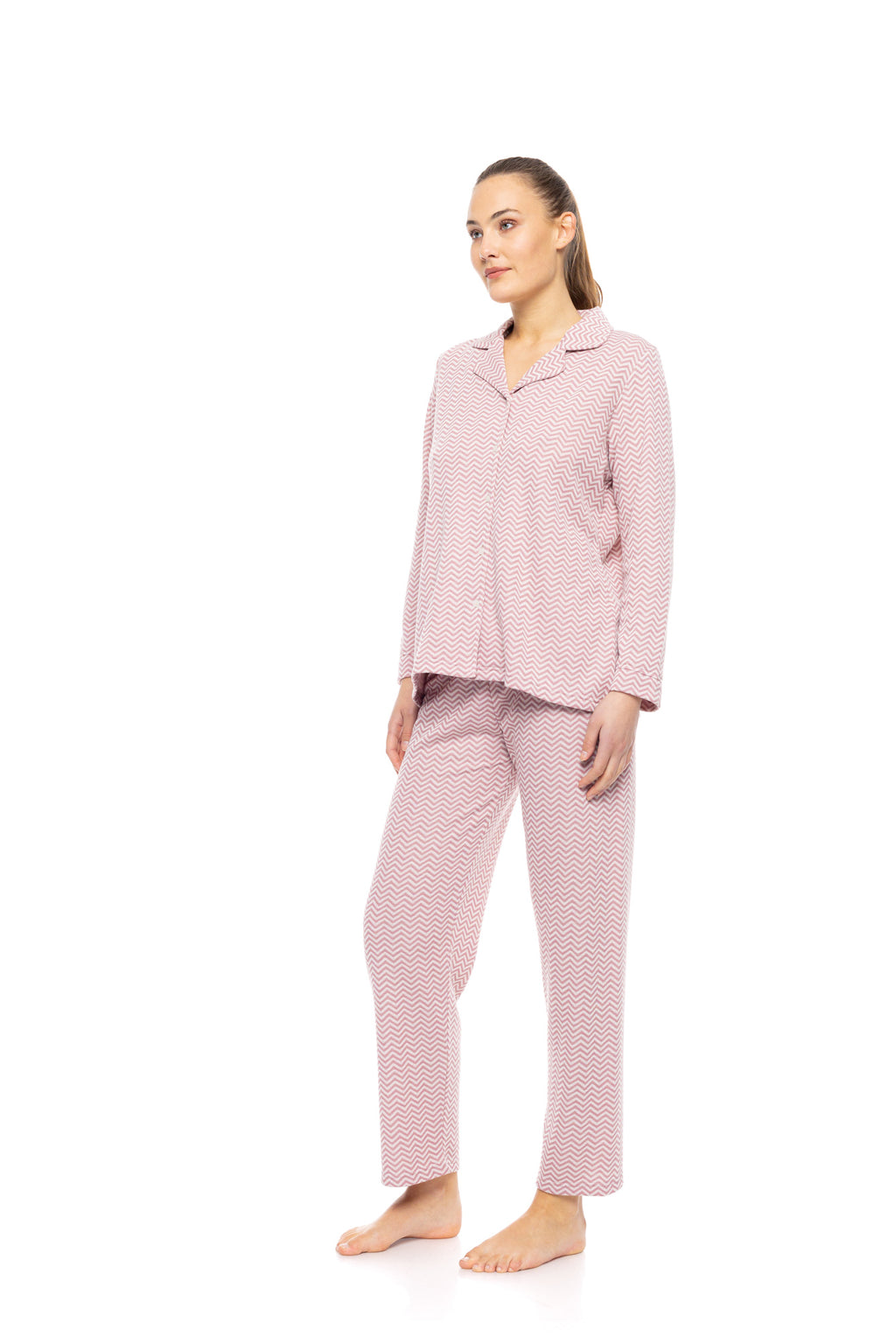 Pink Label - Pyjama Buttoned Jacquard Zic Zac