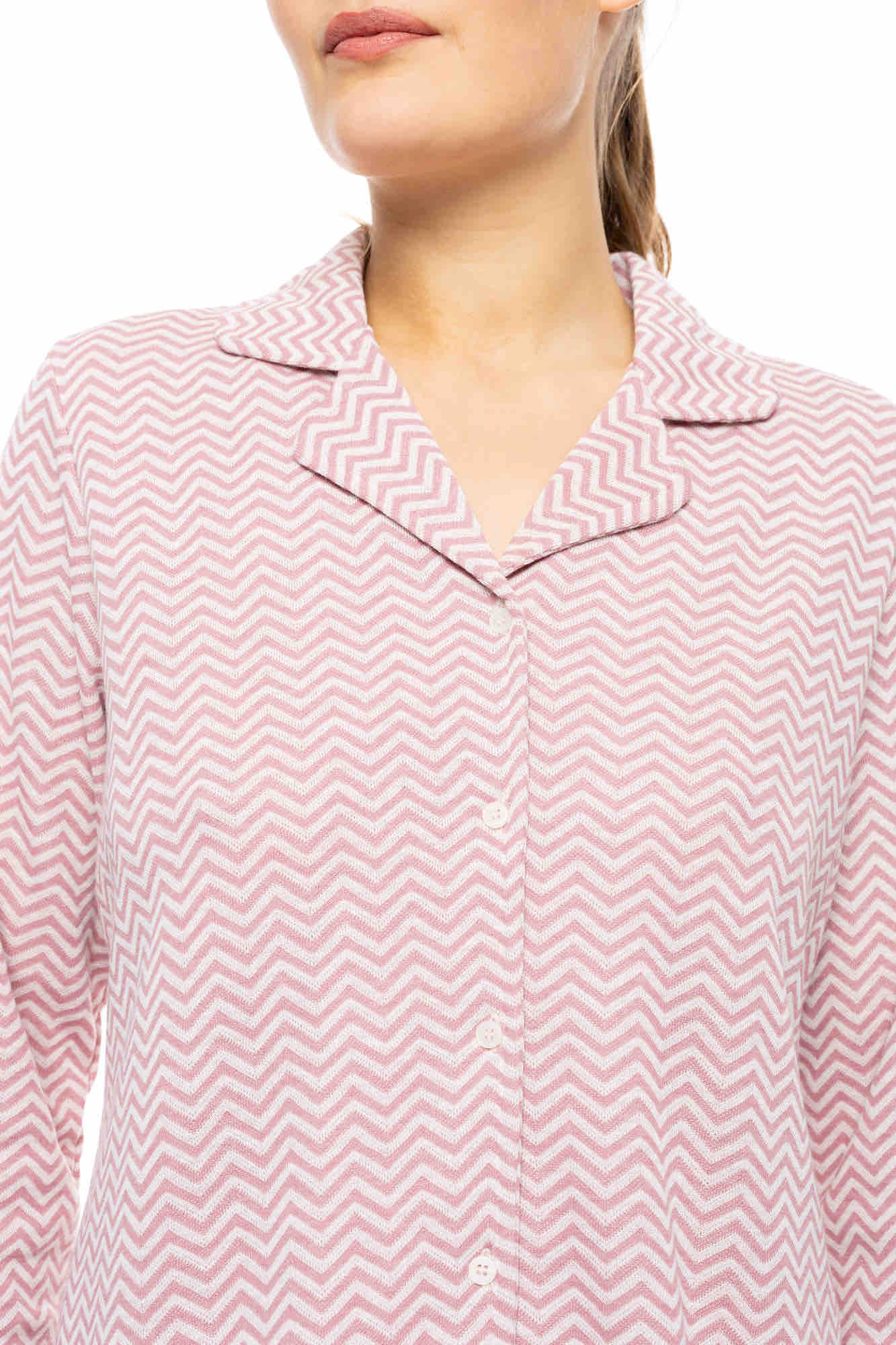 Pink Label - Pyjama Buttoned Jacquard Zic Zac