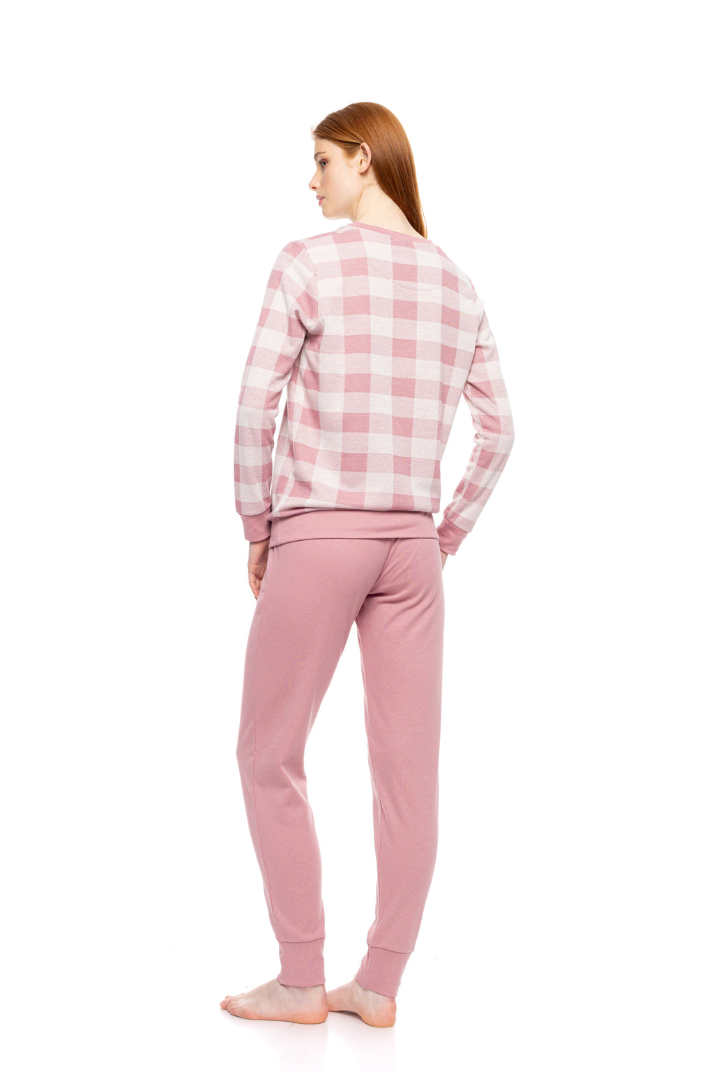 Pink Label - Pyjamas Jacquard Rose Plaid