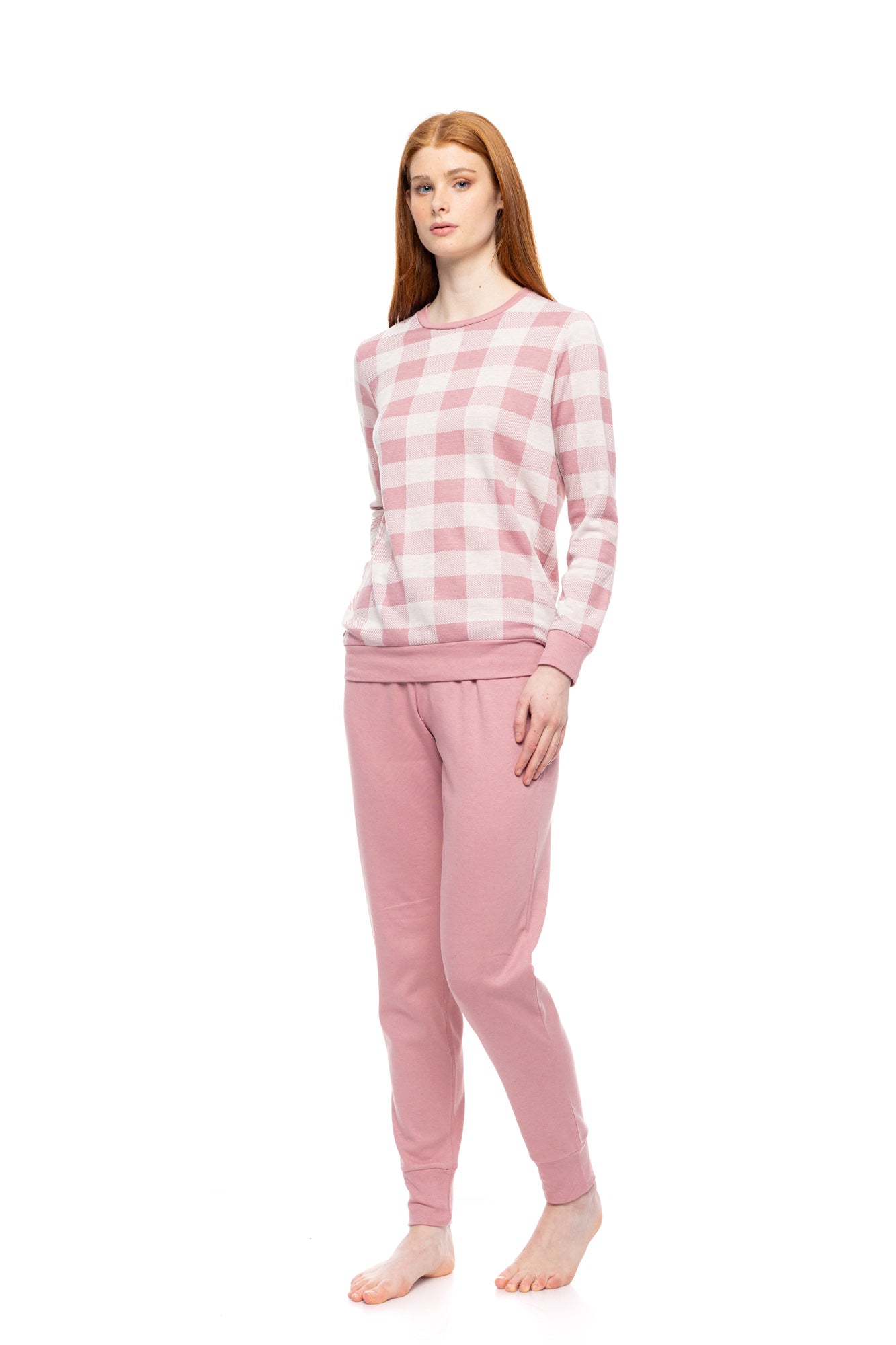 Pink Label - Pyjamas Jacquard Rose Plaid
