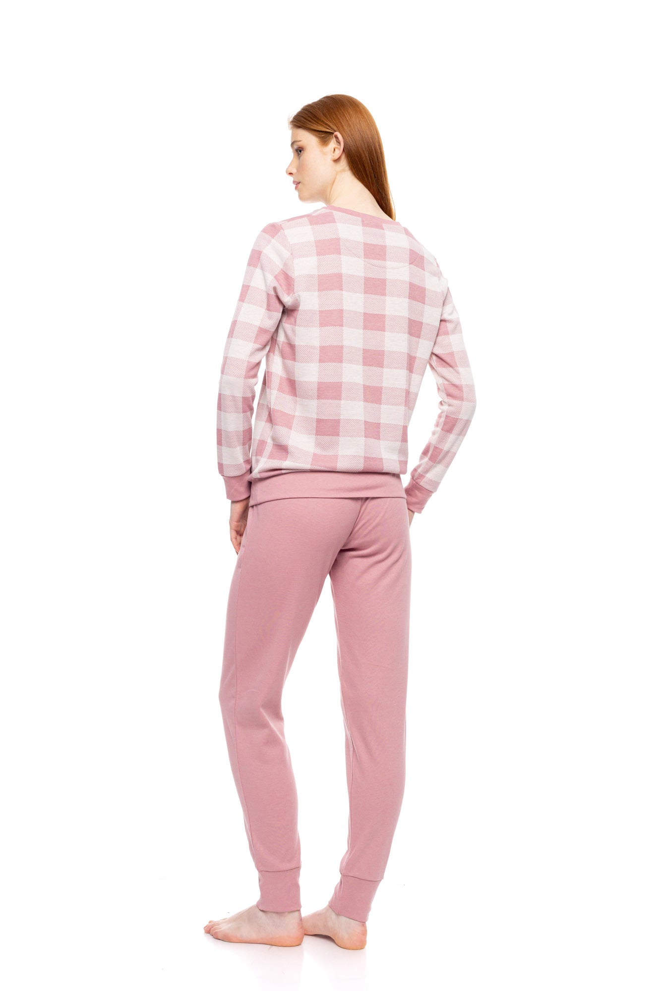 Pink Label - Pyjamas Jacquard Rose Plaid