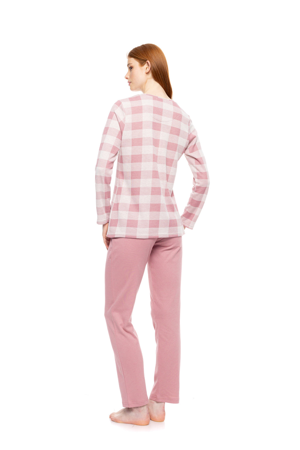 Pink Label - Pyjamas Jacquard Rose Plaid