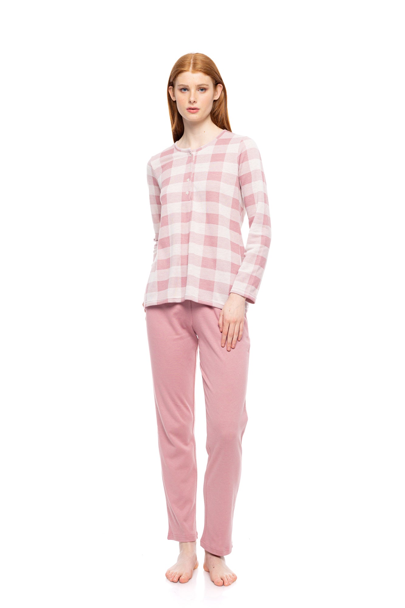 Pink Label - Pyjamas Jacquard Rose Plaid