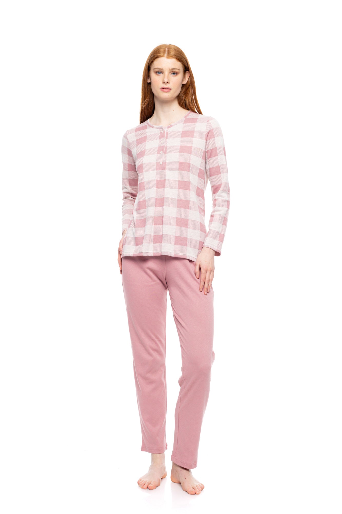 Pink Label - Pyjamas Jacquard Rose Plaid