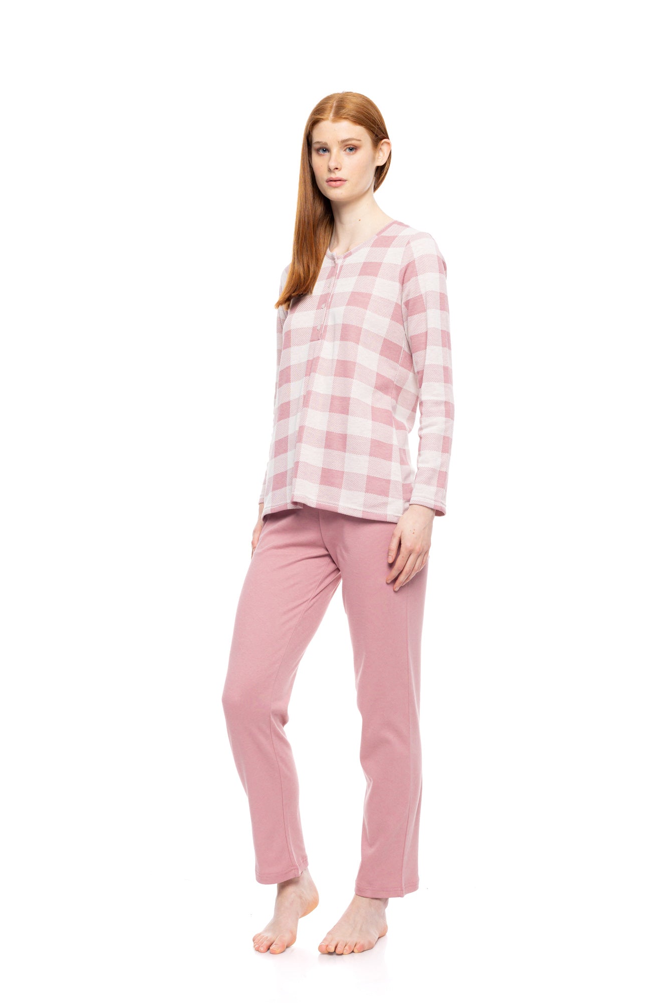 Pink Label - Pyjamas Jacquard Rose Plaid