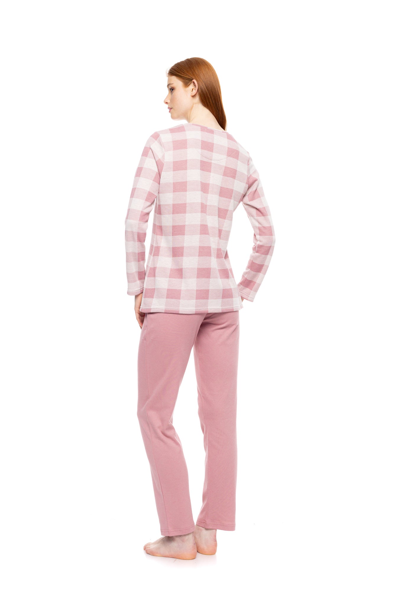 Pink Label - Pyjamas Jacquard Rose Plaid