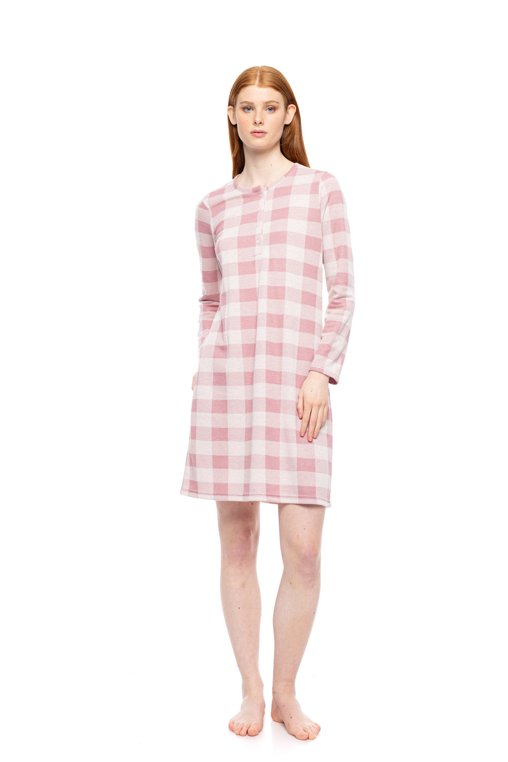 Pink Label - Nightgown Jacquard Rose Plaid