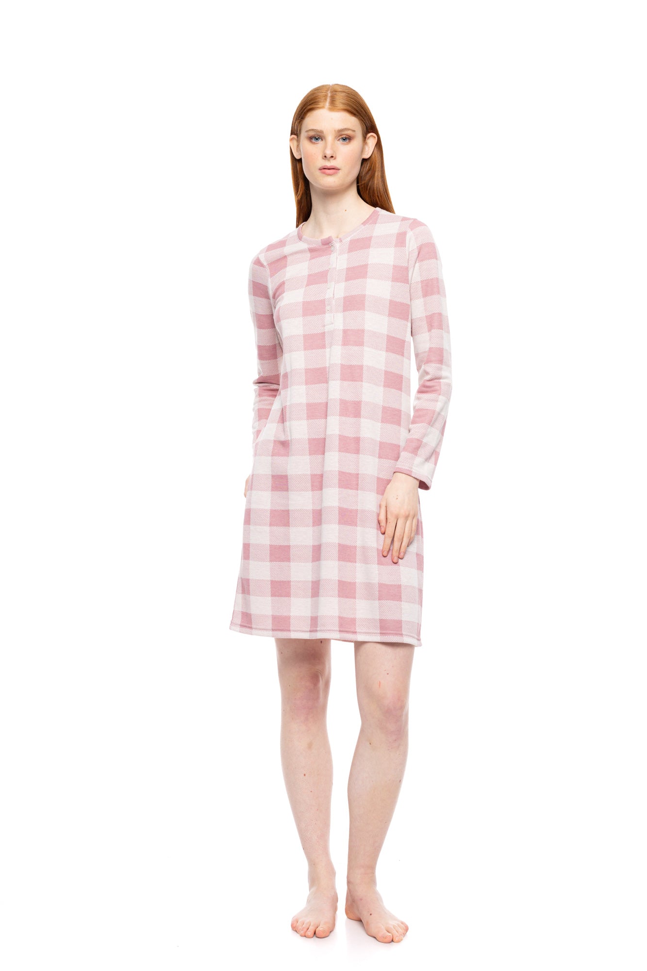 Pink Label - Nightgown Jacquard Rose Plaid