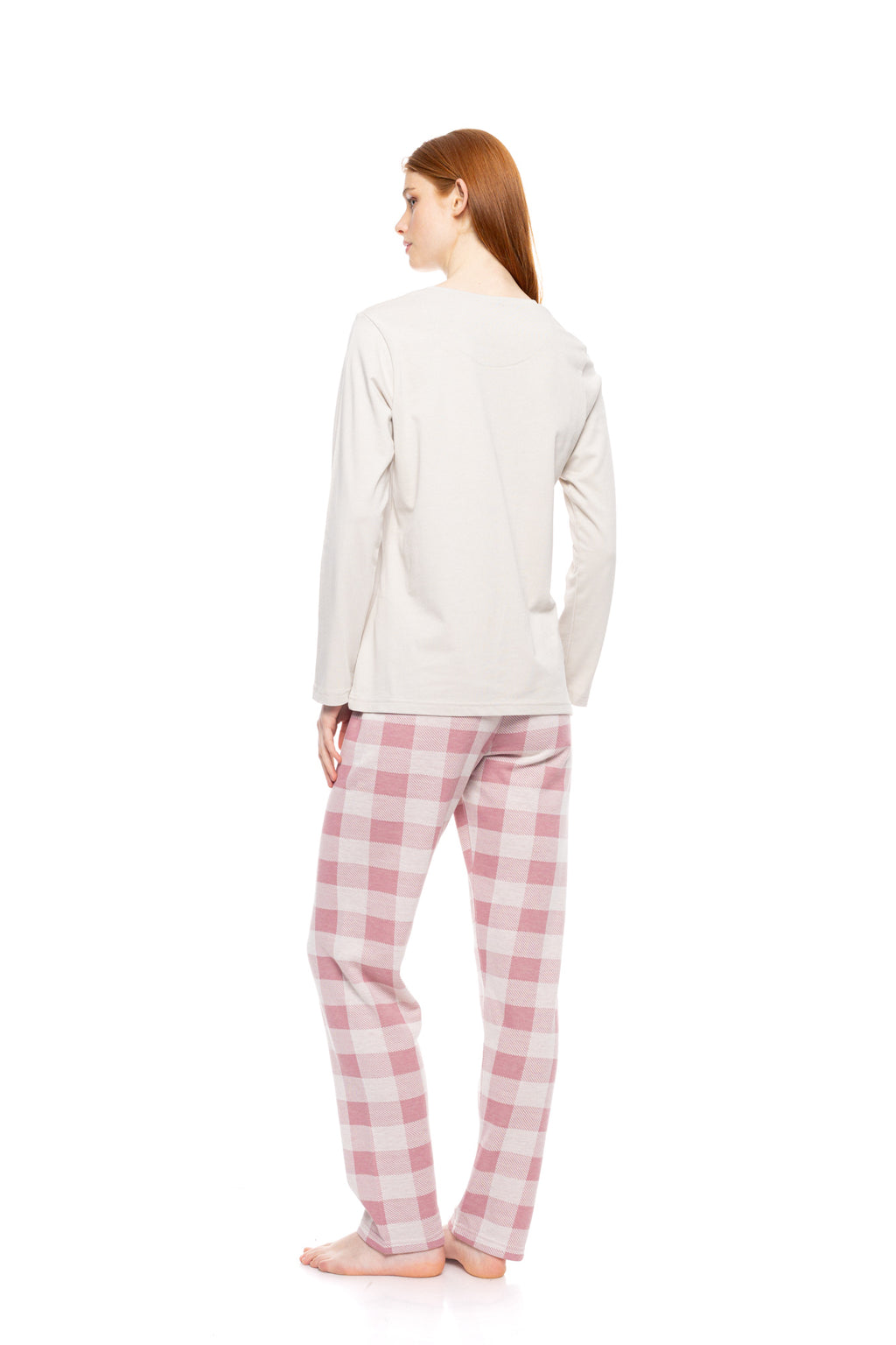 Pink Label - Pyjamas Jacquard Rose Plaid