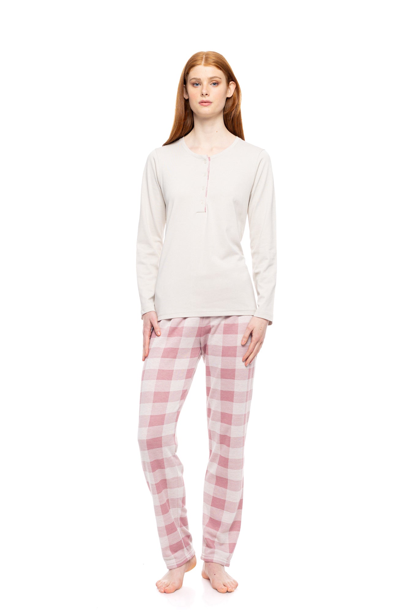 Pink Label - Pyjamas Jacquard Rose Plaid