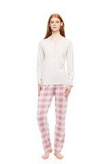 Pink Label - Pyjamas Jacquard Rose Plaid