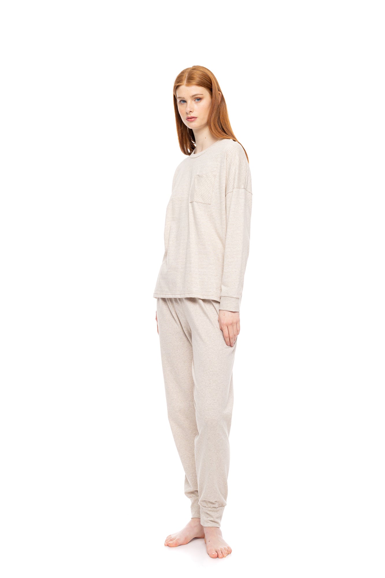 Pink Label - Pyjama Hazelnut Stripes