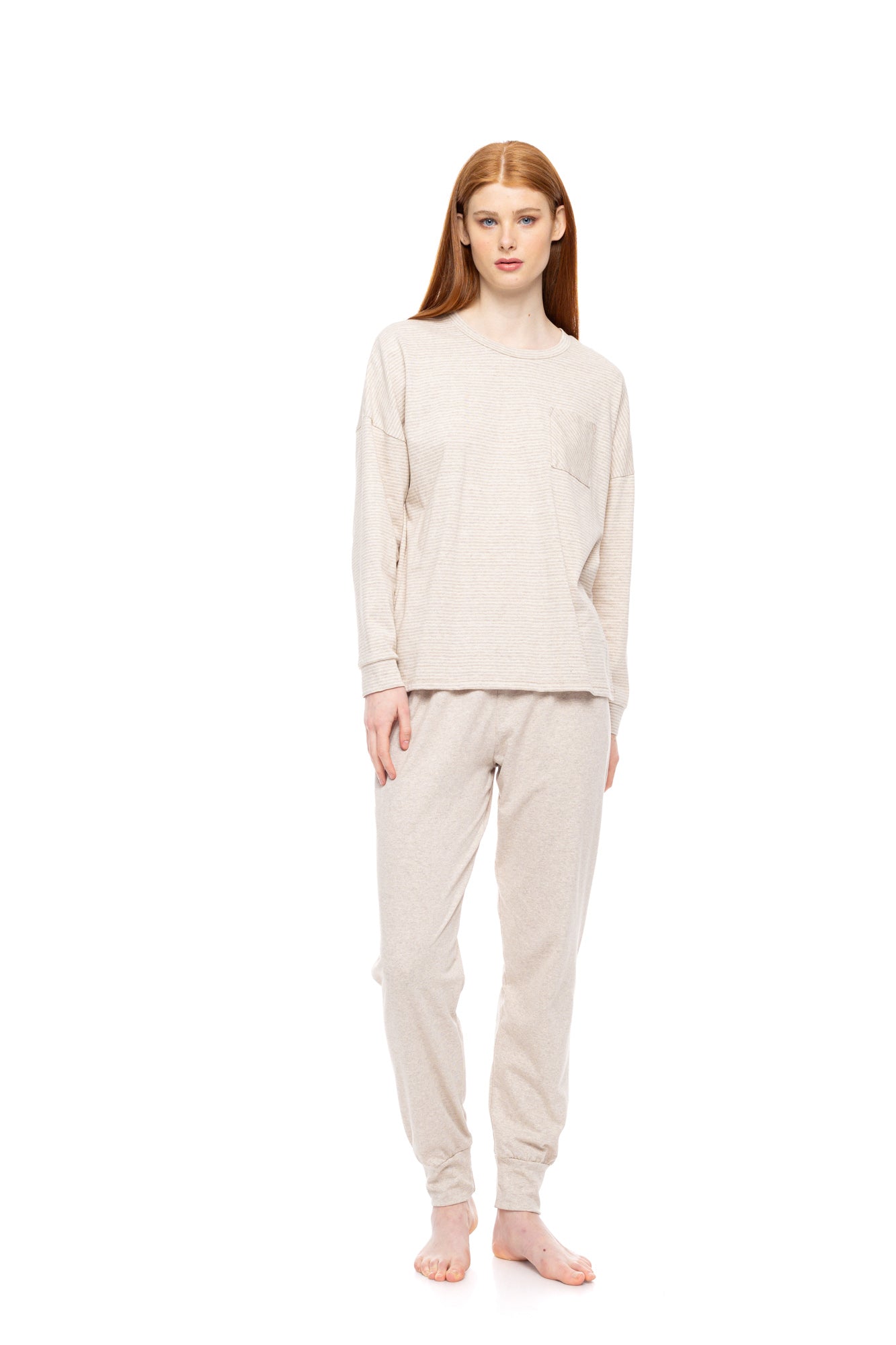 Pink Label - Pyjama Hazelnut Stripes