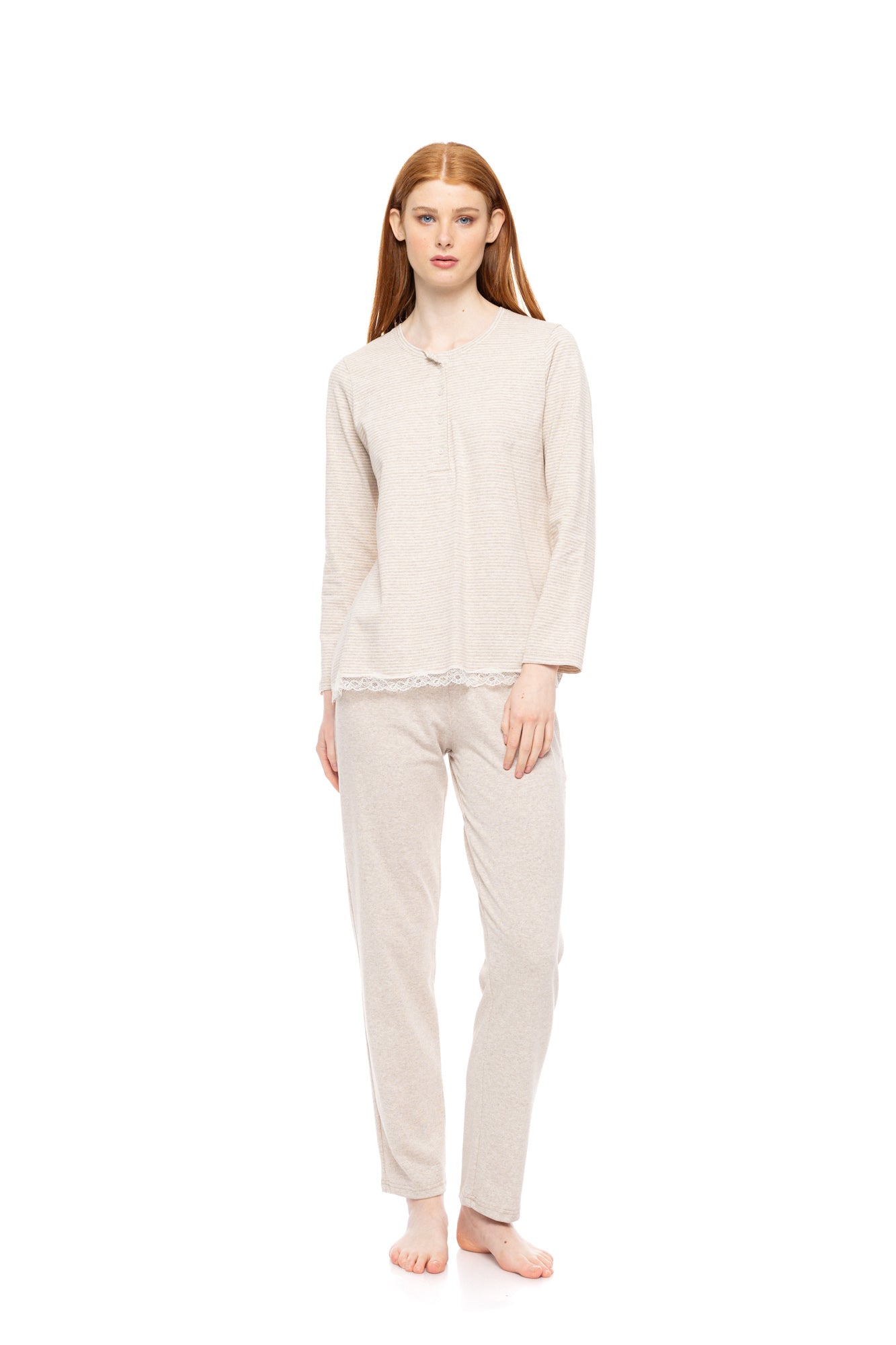 Pink Label - Pyjama Hazelnut Stripes