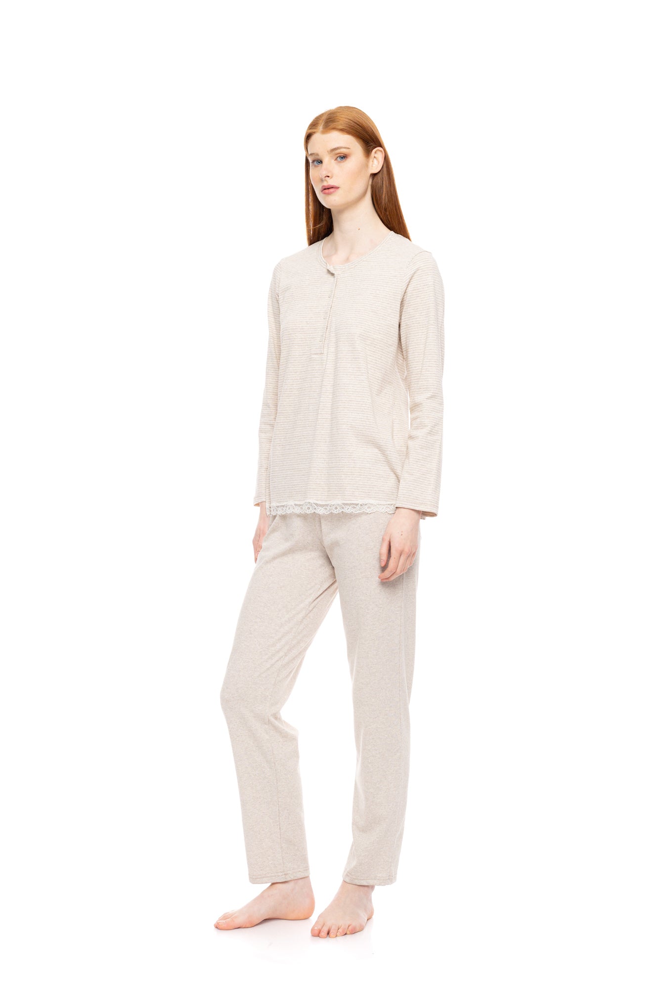 Pink Label - Pyjama Hazelnut Stripes